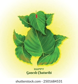 Modern artistic happy ganesh chaturthi festival card background