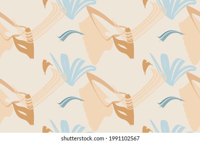 Patrón de ilustración artística moderna. Collage creativo con formas. Patrón sin foco. Plantilla de diseño de moda.