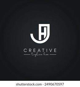 Modern Artistic JH HJ Letter Logo. Initial Based Letter Icon Logo.