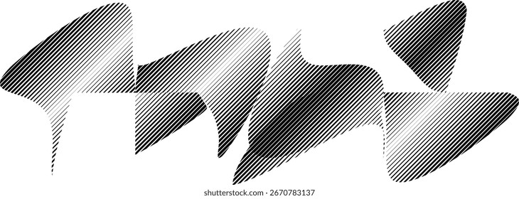 Layout artístico moderno com elementos de design . Muitas linhas formam formas onduladas em estilo artístico . Wall art, design de cartaz doméstico . Forma abstrata de vetor. Arte moderna. Composição contemporânea .
