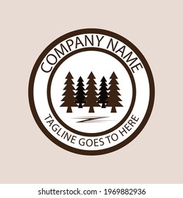 Modern and artistic logo. Simple and elegant. Vintage. A logo with a fir tree theme. Brown. For new logo