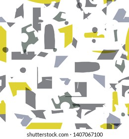Modern and artistic seamless pattern design with colorful abstract shapes, repeating background for web and print