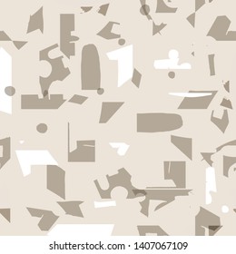 Modern and artistic seamless pattern design with colorful abstract shapes, repeating background for web and print