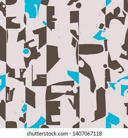 Modern and artistic seamless pattern design with colorful abstract shapes, repeating background for web and print