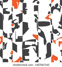 Modern and artistic seamless pattern design with colorful abstract shapes, repeating background for web and print