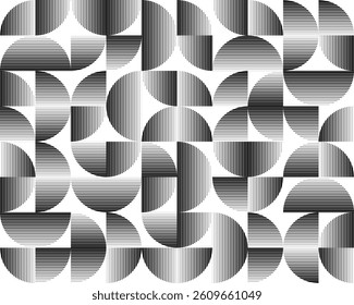 Modern artistic semicircle design elements . Many lines form half circles in art style . Wall art , home poster design . Vector abstract shape. Modern art . Contemporary composition .
