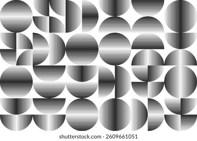 Modern artistic semicircle design elements . Many lines form half circles in art style . Wall art , home poster design . Vector abstract shape. Modern art . Contemporary composition .

