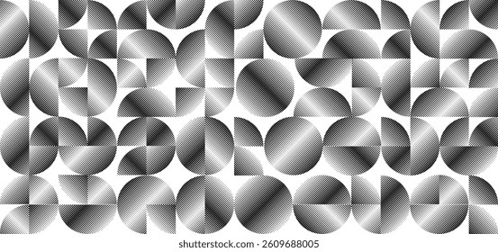 Modern artistic semicircle design elements . Many lines form half circles in art style . Wall art , home poster design . Vector abstract shape. Modern art . Contemporary composition .
