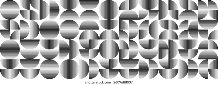 Modern artistic semicircle design elements . Many lines form half circles in art style . Wall art , home poster design . Vector abstract shape. Modern art . Contemporary composition .
