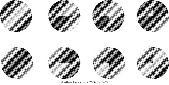 Modern artistic  set with semicircle design elements . Many lines form half circles in art style . Wall art , home poster design . Vector abstract shape. Modern art . Contemporary composition . 