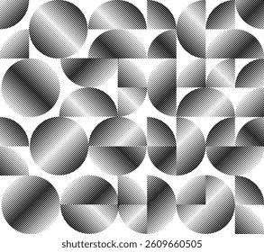 Modern artistic set with semicircle design elements . Many lines form half circles in art style . Wall art , home poster design . Vector abstract shape. Modern art . Contemporary composition .
