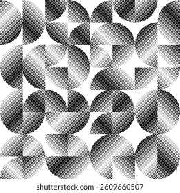 Modern artistic set with semicircle design elements . Many lines form half circles in art style . Wall art , home poster design . Vector abstract shape. Modern art . Contemporary composition .
