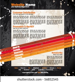 Modern Artistic WebDesign Template with original Design elements and Colours