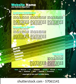 Modern Artistic WebDesign Template with original Design elements and Colours