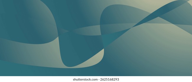 Cenário de estilo de arte moderna usando curvas de azul-petróleo limpas e destaques beges, ideal para layouts editoriais ou maquetes de design de moda.
