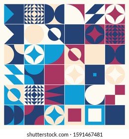 Modern artwork of abstract unusual composition made with geometrical shapes and elements. Simple geometry vector background 
