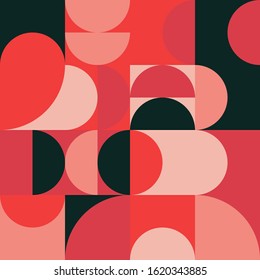Modern artwork of abstract unusual composition made with geometrical shapes and elements. Simple geometry vector background useful for web design, business cards, invitation, poster, fashion prints.