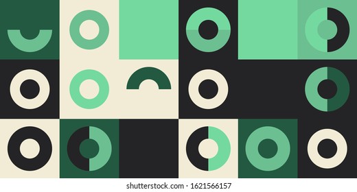 Modern artwork of abstract unusual composition made with geometrical shapes and elements. Simple geometry vector background useful for web design, business cards, invitation, poster, fashion prints.