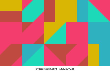 Modern artwork of abstract unusual composition made with geometrical shapes and elements. Simple geometry vector background useful for web design, business cards, invitation, poster, fashion prints.
