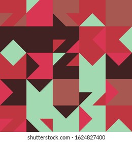 Modern artwork of abstract unusual composition made with geometrical shapes and elements. Simple geometry vector background useful for web design, business cards, invitation, poster, fashion prints.