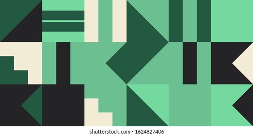 Modern artwork of abstract unusual composition made with geometrical shapes and elements. Simple geometry vector background useful for web design, business cards, invitation, poster, fashion prints.