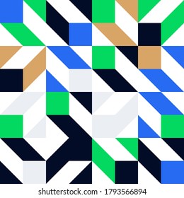Modern artwork of abstract unusual composition made with geometrical shapes and elements. Simple geometry vector background useful for web design, business cards, invitation, poster, fashion prints.