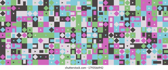 Arte moderno de composición abstracta inusual hecha con formas geométricas y elementos. Sencillo fondo vectorial de geometría útil para diseño web, tarjetas de visita, invitación, afiche, impresiones de moda.