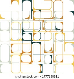 Modern artwork of abstract unusual composition made with geometrical shapes and elements. Simple geometry vector background useful for web design, business cards, invitation, poster, fashion prints.