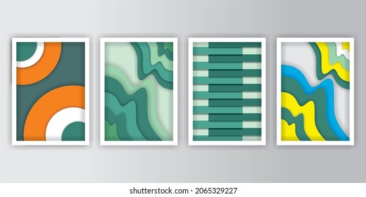 Modern artwork with unusual abstract compositions created with geometric shapes and elements. nice poster for home decoration