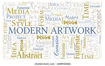Modern Artwork word cloud. Wordcloud made with text only.