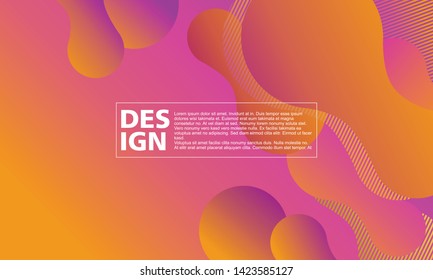 modern asbtract background with shape fluid on background orange gradient