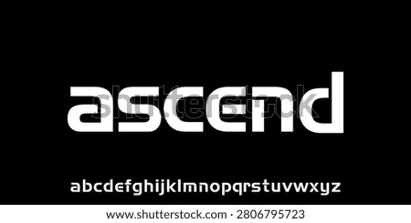 Modern ascend Wordmark Logo Font Alphabet Minimal Geometric Typography sans serif. Perfect for branding, logo design, corporate identity