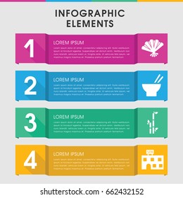 Modern asia infographic template. infographic design with asia icons includes spa building, bamboo. can be used for presentation, diagram, annual report, web design.