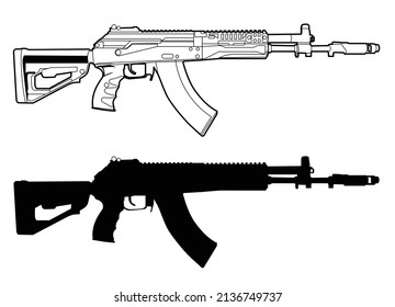 modernes Angriffs-Riff ak12 Vektordesign