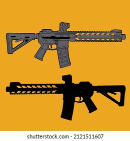 modern assault riffle vector design