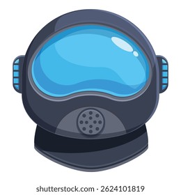 Modern astronaut helmet protecting the head with a blue visor for space exploration