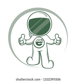 Modern astronaut logo