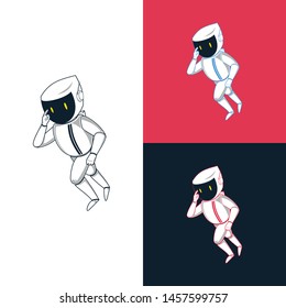 Modern astronaut logo design vector illustration