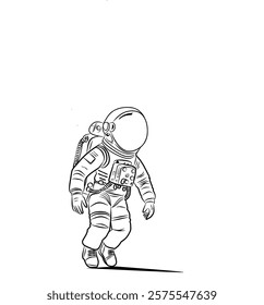 modern astronaut vector illustration, with a simple design