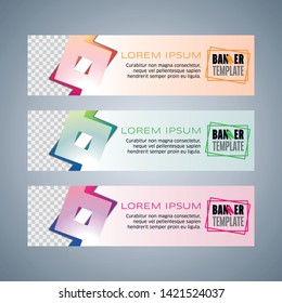 Modern asymmetric creative web banner design template