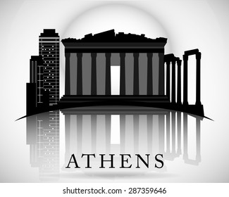 Modern Athens City Skyline Design. Greece