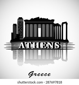 Modern Athens City Skyline Design. Greece 