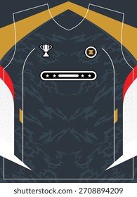 Design de vestuário atlético moderno com sotaques de ouro e vermelho