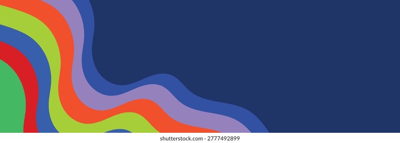 Modern athletic header with flowing colorful waves and motion lines. Dynamic abstract sports background for championship announcements, fitness apps, stadium displays, and global competition branding