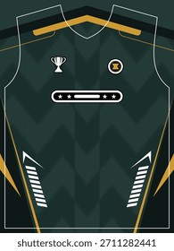 Modern Athletic Jersey Design with Geometric Patterns and Trophy Icon