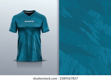 Modern Athletic Jersey Mockup, A dynamic t-shirt mockup featuring an abstract grunge texture, designed for football, soccer, racing, esports, and running in a sleek green color