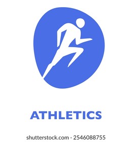 Modern athletics icon, ideal for sports branding, event promotions, team apparel, and fitness materials, symbolizing movement and energy.