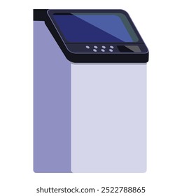 Modern atm machine is displaying the payment screen, ready for financial transactions