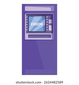 Modern atm machine is showing an error message on the screen