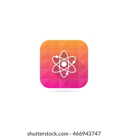 Modern Atom Icon With Long Shadow